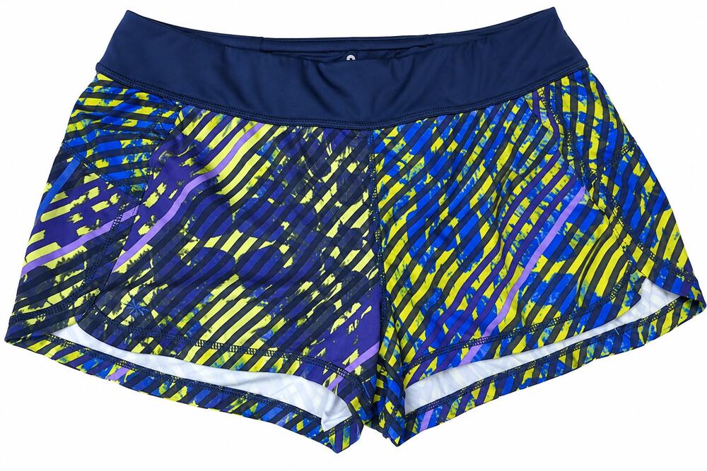 Athleta Running Shorts Women’s Medium Abstract Print Athletic Workout Gym